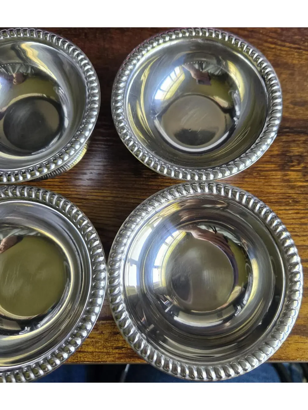 Vollrath 48003 3 1/2 oz Footed Sherbet Dish Stainless Steel Lot of 7 China